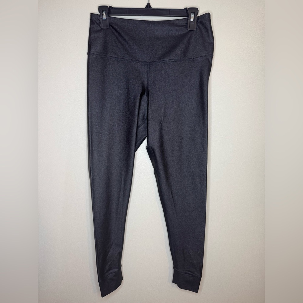 Reebok Shimmery Black High-Waisted Leggings Women's Size L